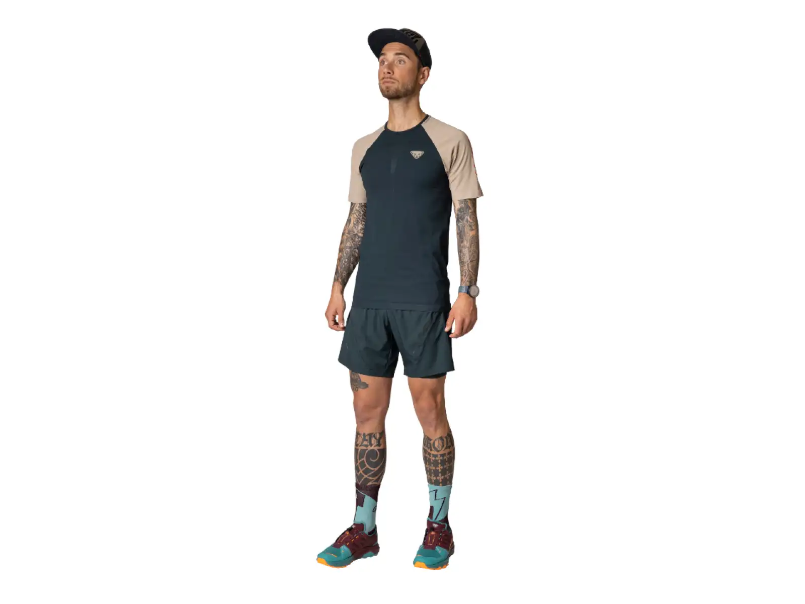 Dynafit Ultra S-Tech Herren-T-Shirt Kurzarm Blaubeere/Rock Khaki