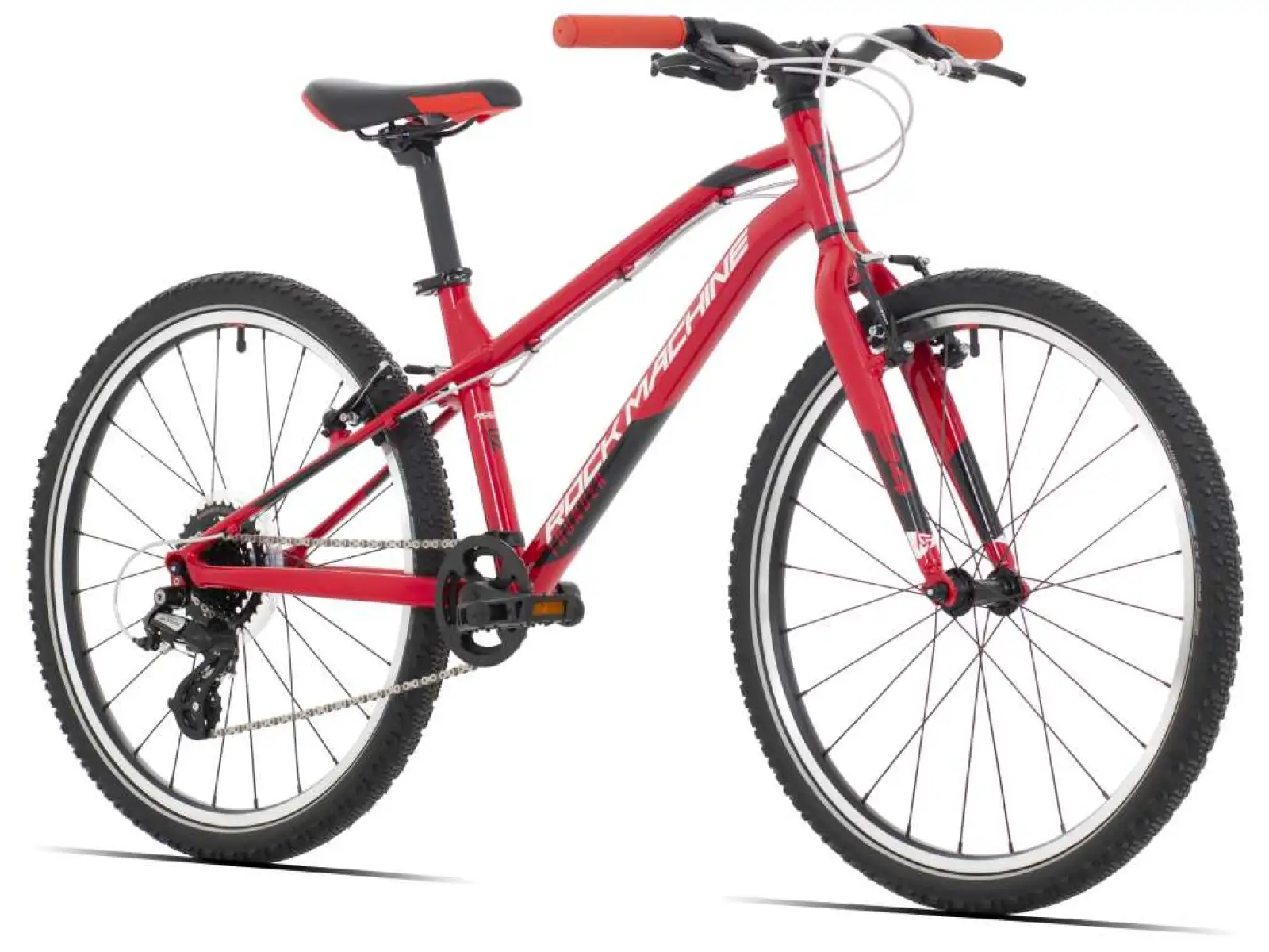Rock Machine Thunder 24 Kinderfahrrad Gloss Rot/Weiß/Schwarz