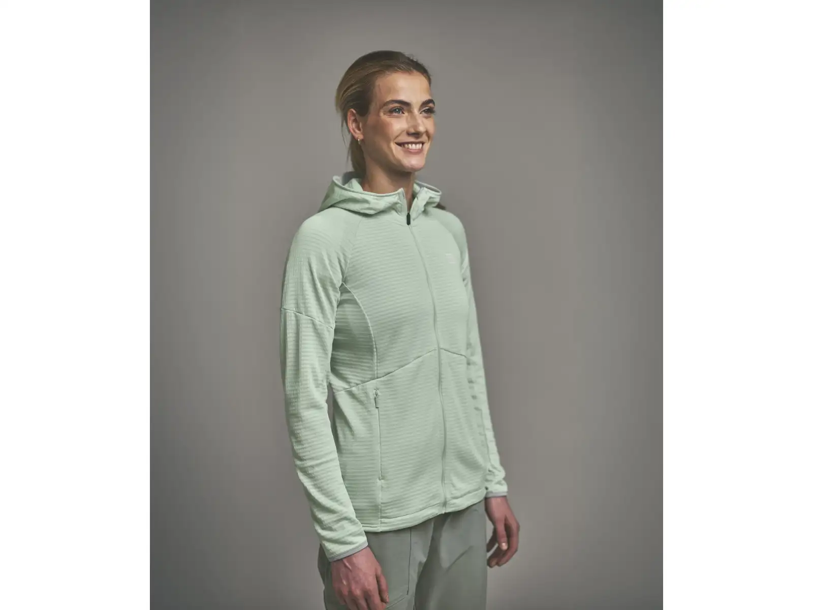 Ortovox Fleece Light Grid Hoody Damen-Sweatshirt Green Acid