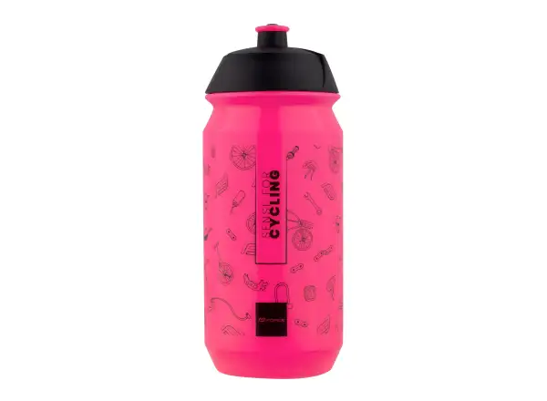 Force Play Fahrradflasche 500 ml rosa/schwarz.