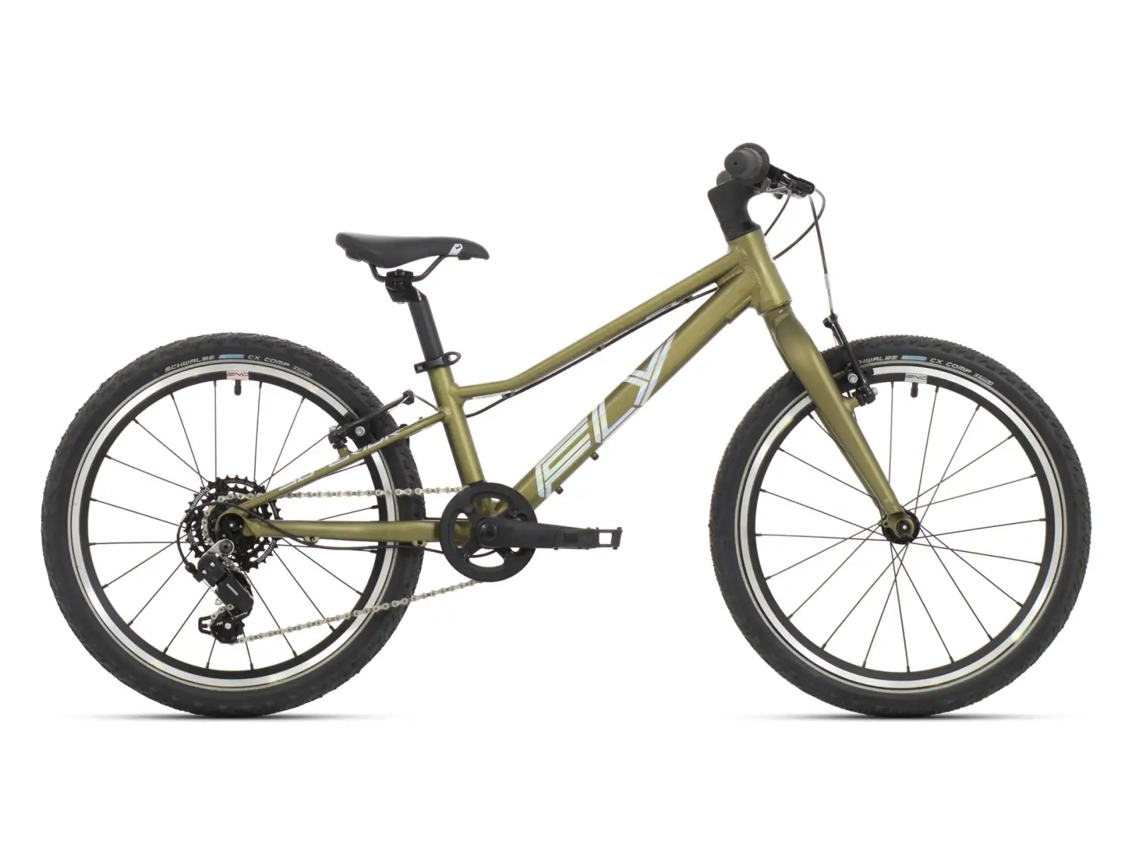 Superior F.L.Y. 20 VB Matte Olive Metallic/Hologram Chrome Kinder-Mountainbike.