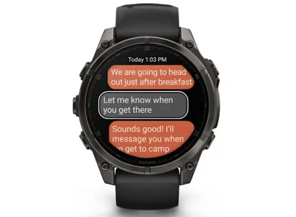 Garmin fenix 8 - 47 mm AMOLED Saphir Smartwatch Carbon Grey DLC Titan Schwarz/Grau