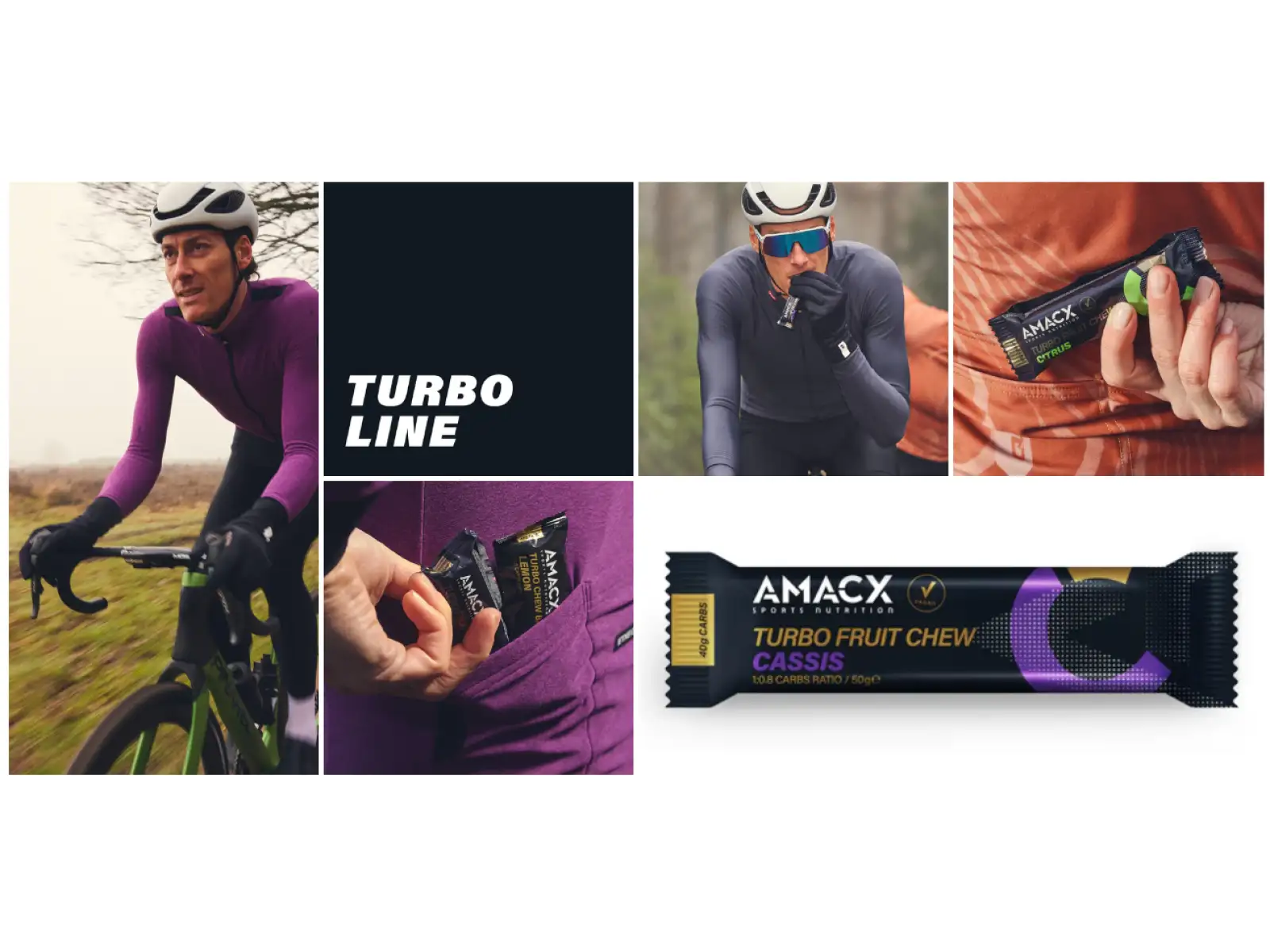 Amacx Turbo Fruit Chew Energieriegel Cassis - 50 g