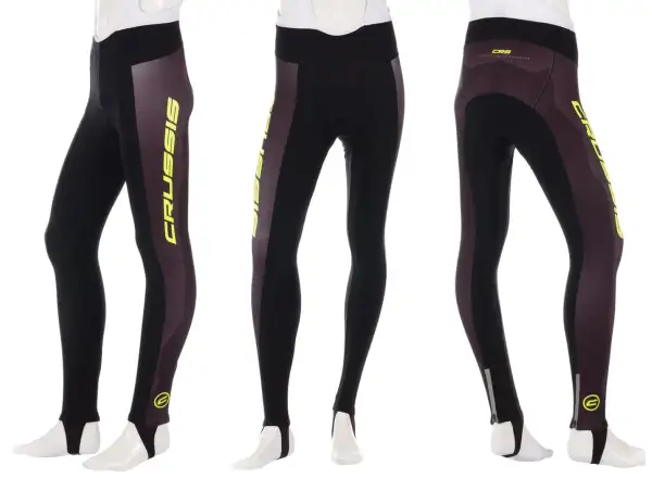 Crussis Herrenhose mit Latz und Polsterung Schwarz/Gelb
