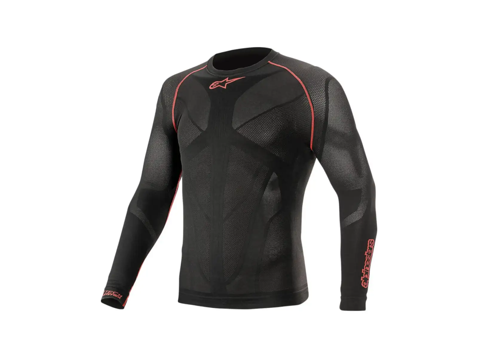 Alpinestars Ride Tech V2 Herren-Shirt Langarm schwarz/rot