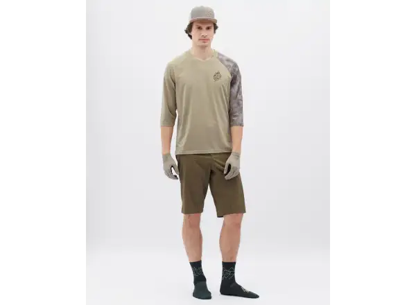 Silvini Brunello Herrentrikot mit kurzen Ärmeln in Creme/Braun.