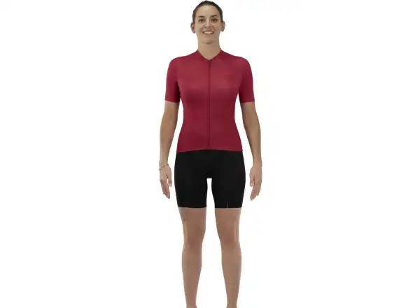 Mavic Sequence Damen Kurzarmtrikot in tiefem Weinrot.
