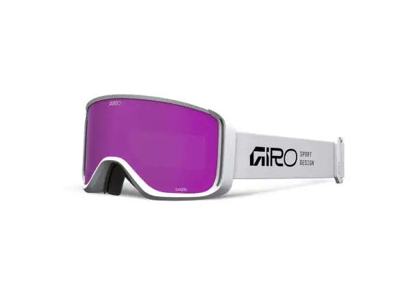 Giro Sagen Damen Skibrille weiß Stacked-Amber Pink/Yellow (2 Gläser)