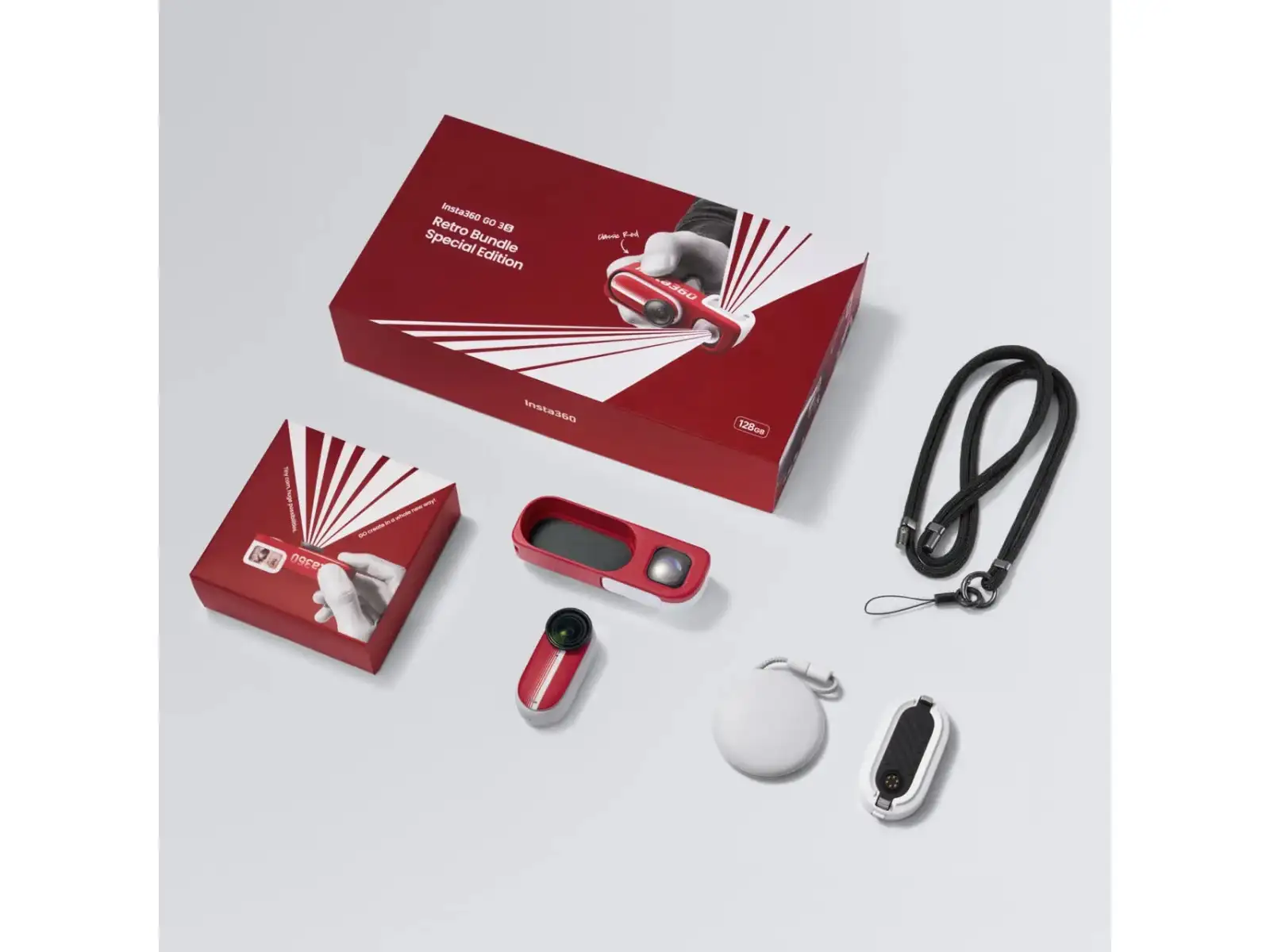 Insta360 GO 3S Kamera Retro Bundle 64 GB Sonderedition rot