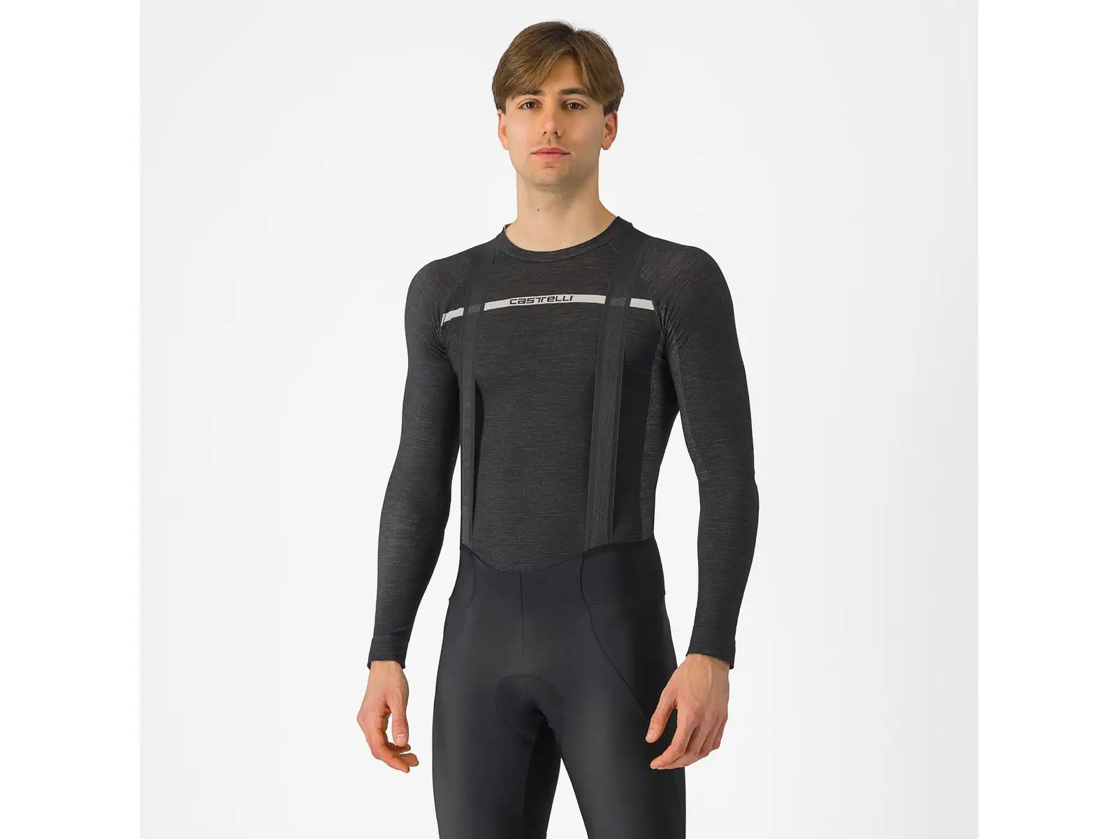Castelli Merino Herren Langarm-Unterhemd Schwarz