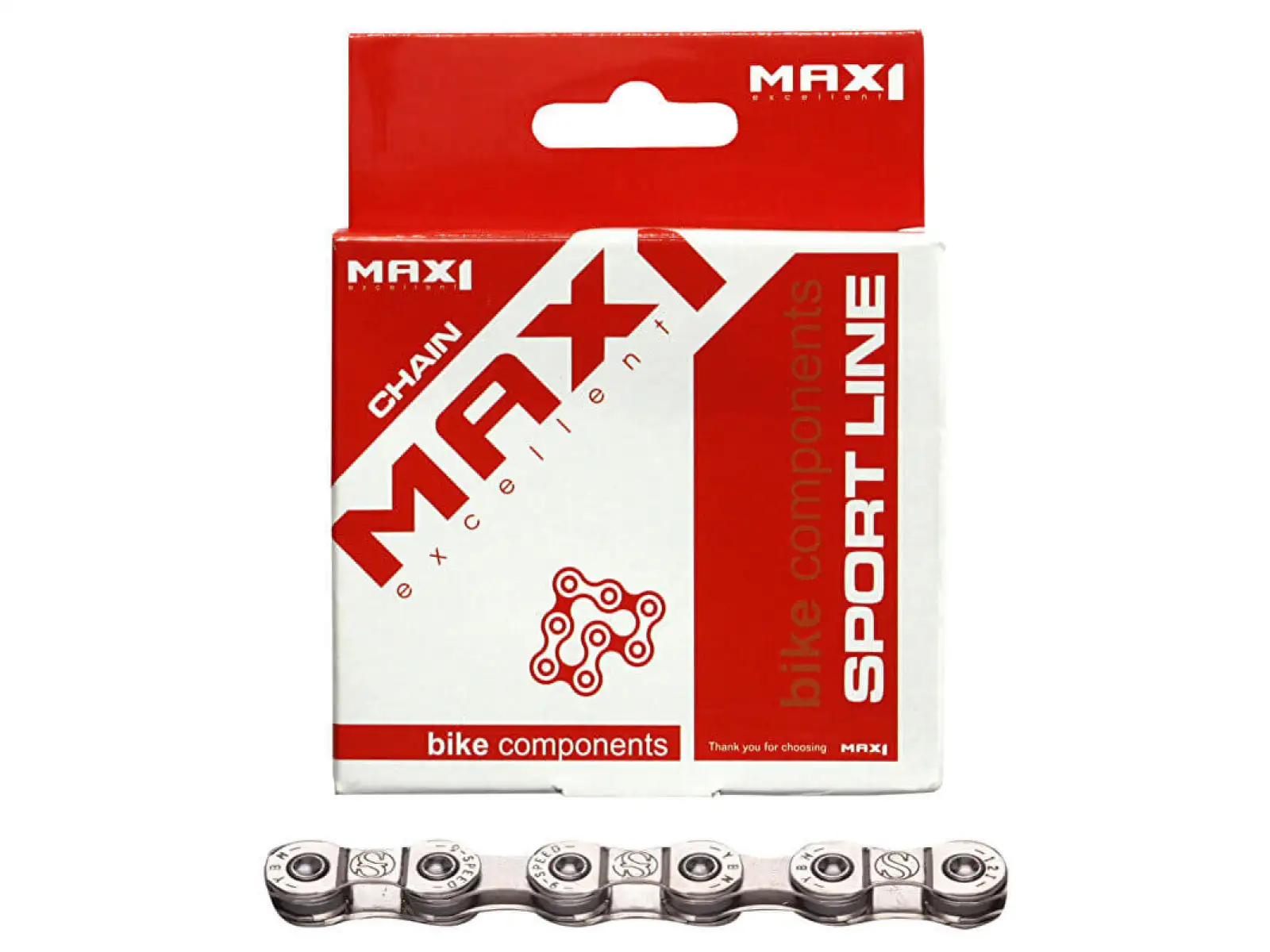 MAX1 Kette 9 Gänge, 116 Glieder, silberfarben