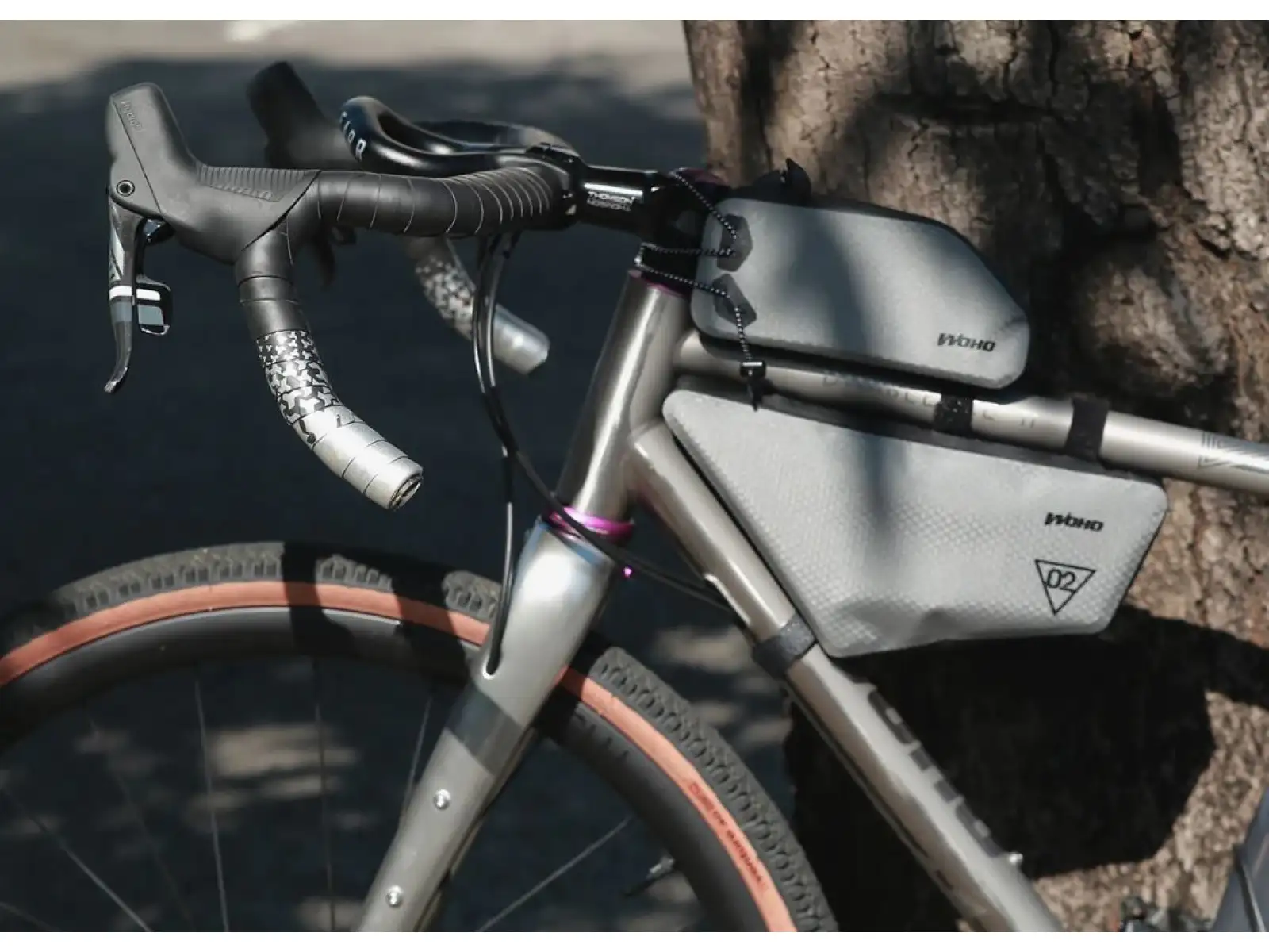 Woho X-Touring Frame bag Dry 2 l Rahmentasche Honeycomb Iron Grey