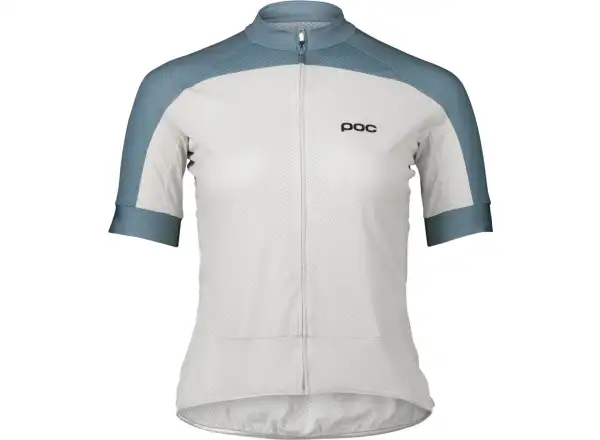 POC Essential Road Logo Damen Radtrikot Okenite Off-White/Calcite Blue