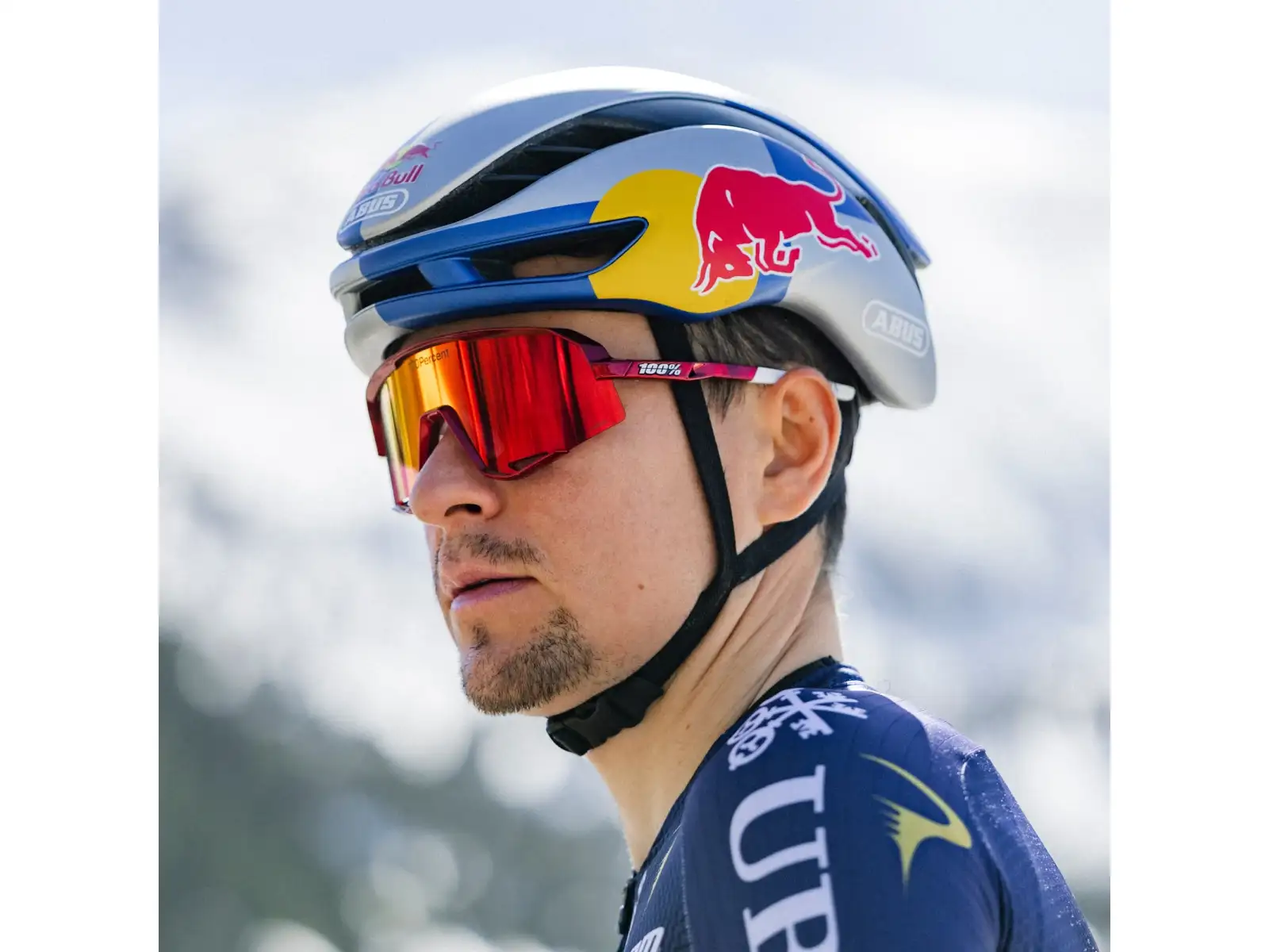 100% Slendale Pidcock Le Fahrradbrille Gloss Red Holographic HiPER Red Mirror Lens