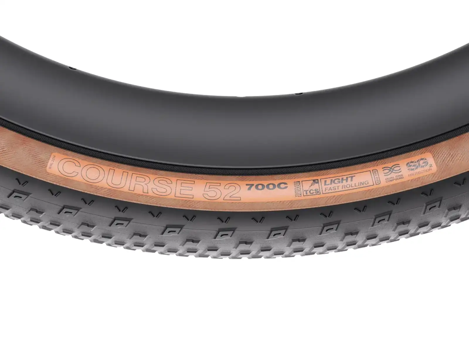 WTB Course 700x52 TCS Light Fast Rolling Dual DNA SG2 Gravel-Reifen schwarz/braun
