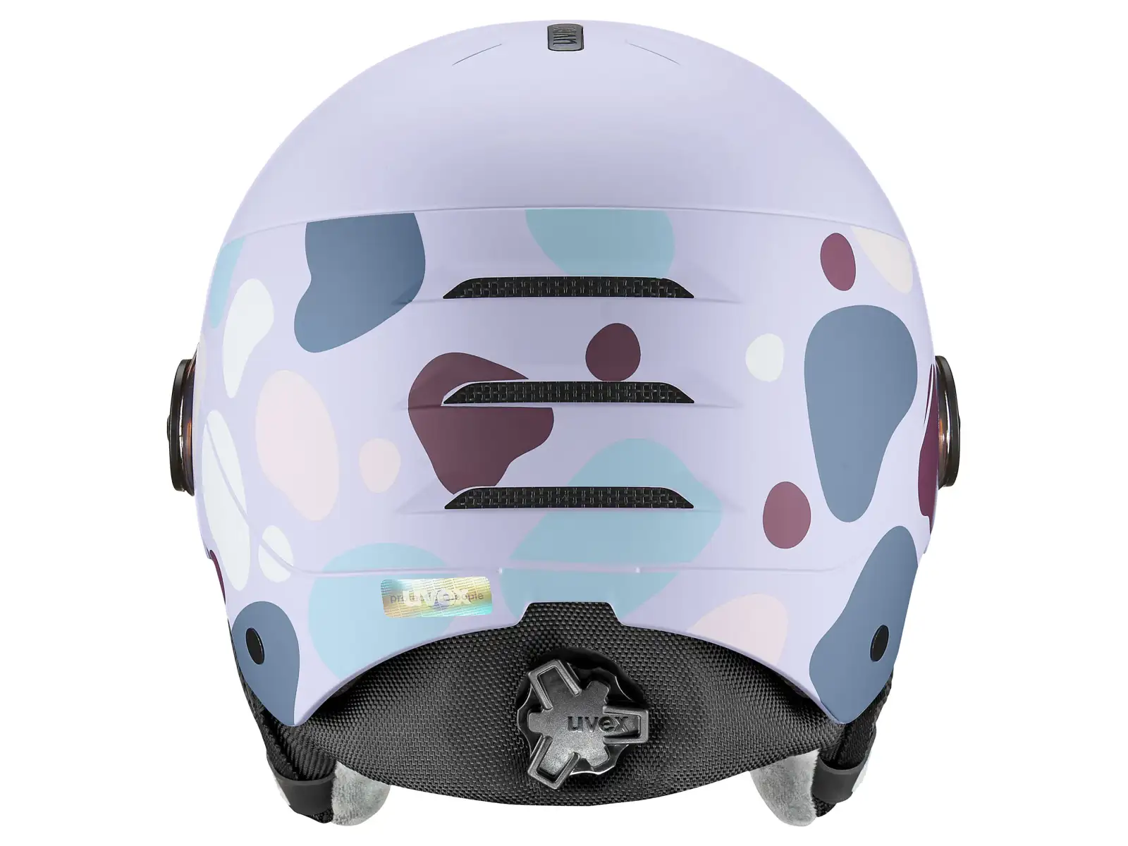 Uvex Rocket Jr Visor Skihelm cool lavender abstract matt