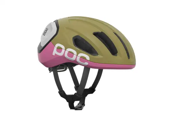 POC Amidal Straßenhelm Olivine Green Matt/Thulite Pink Matt
