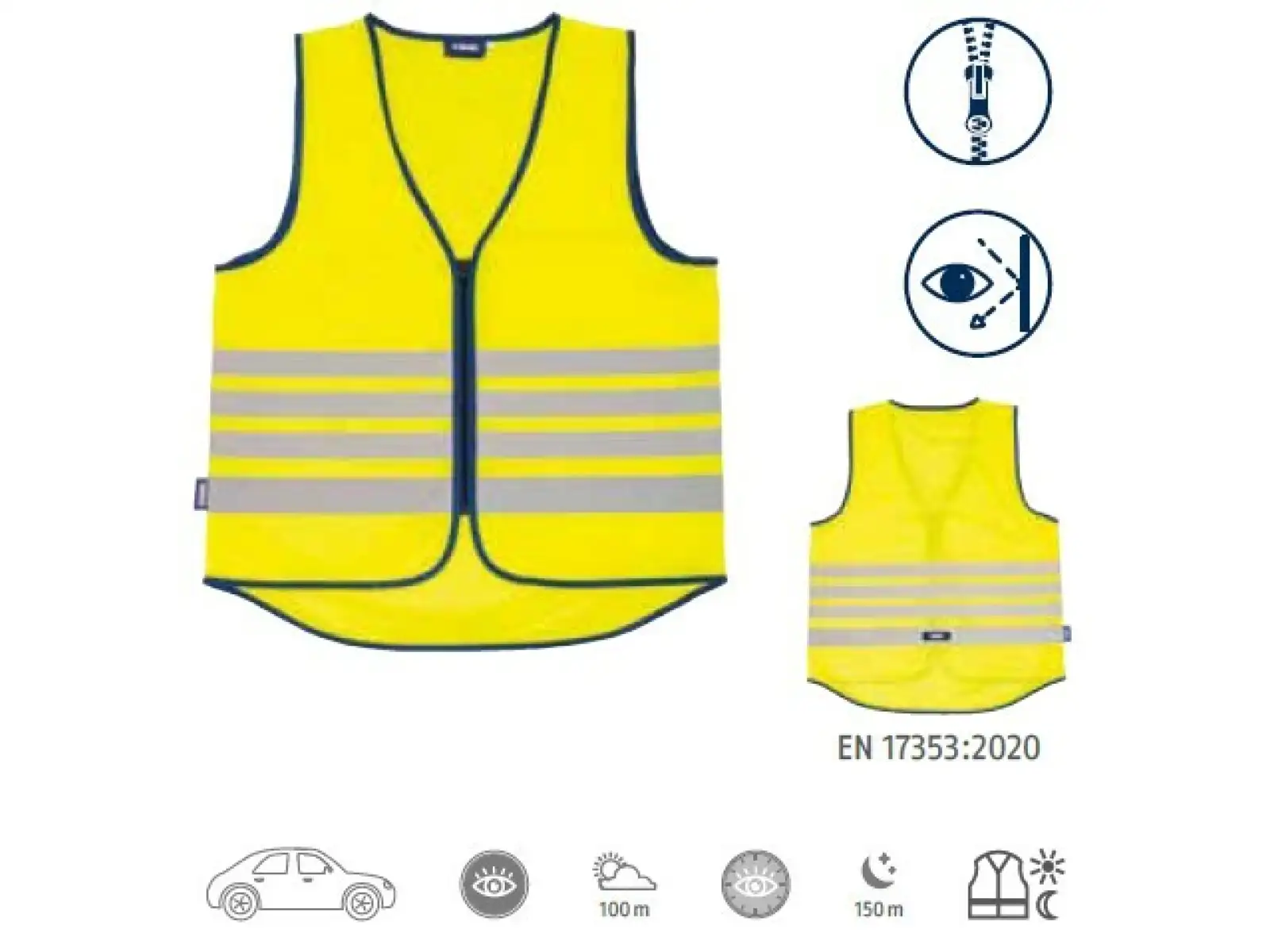 Abus Lumino Reflex KIDS Kinderweste Gelb.