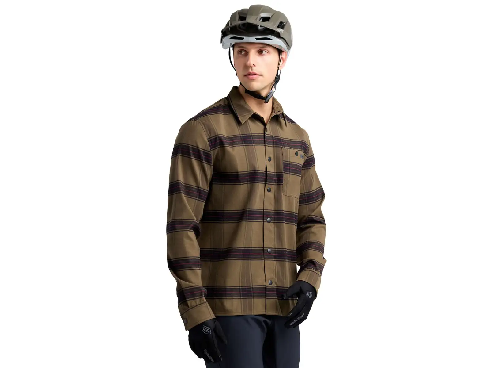Troy Lee Designs Grind Flannel Paid Herrenhemd Dark Pine