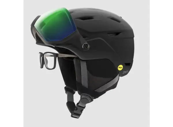 Smith Survey EU Skihelm Mattschwarz / ChromaPop Everyday Green Mirror