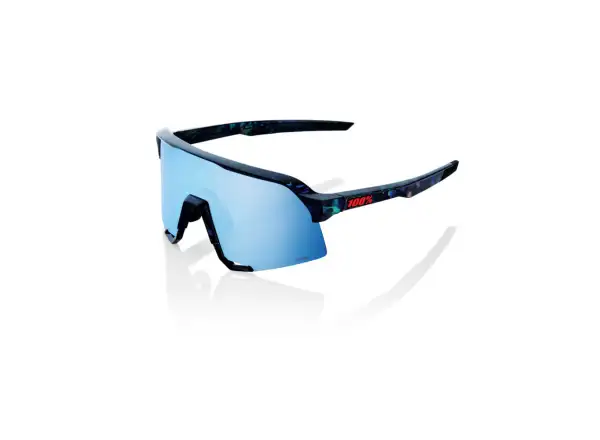100% S3 HiPER Fahrradbrille Schwarz Holographisch/Blau Multilayer Spiegelglas