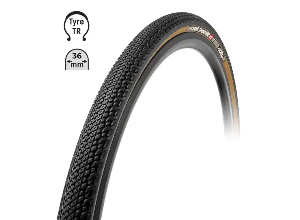 Tufo Thundero TR 700x36C Schotterreifen mit Kevlar, schwarz/beige