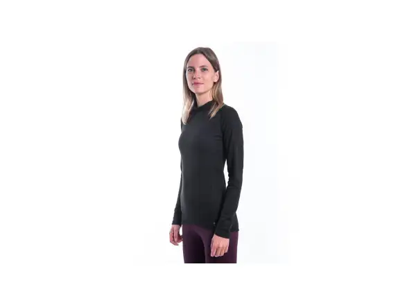 Sensor Double Face Damenshirt Langarm schwarz