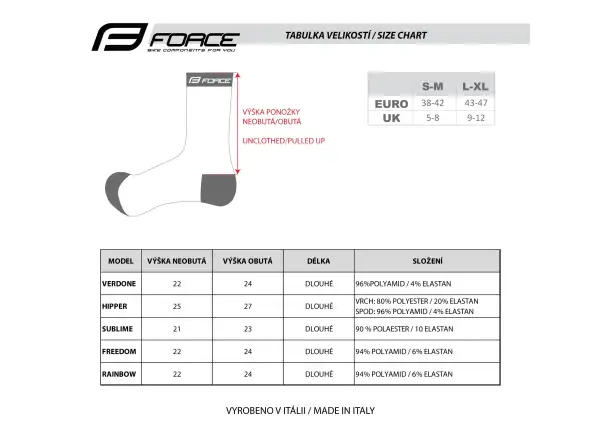 Force Verdone Radsocken weiß