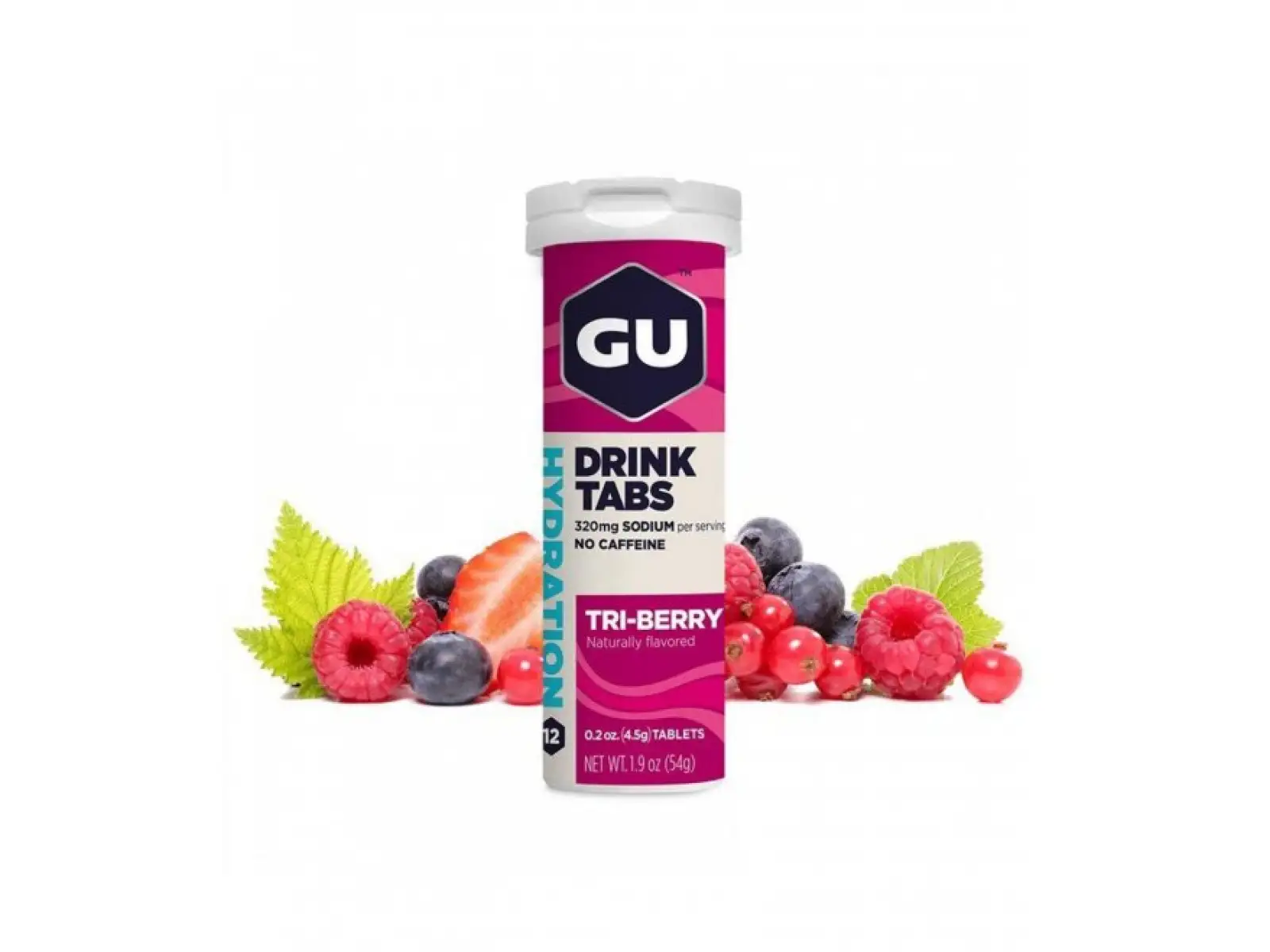 GU Hydration Drink Tabs, auflösbare Tabletten Triberry-Geschmack, 54 g