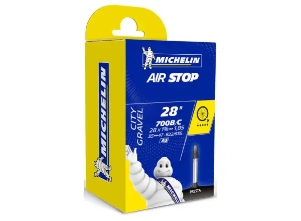 Michelin Air Stop Fahrradschlauch 18/25-622 mit normalem Ventil.