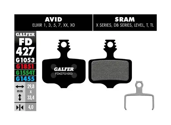 Galfer FD427 Standard G1053 Bremsbeläge für Avid/Sram.