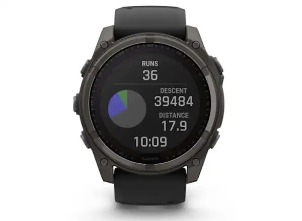 Garmin fenix 8 - 51 mm Solar Sapphire Smartwatch Carbon DLC Titanium Schwarz/ Kieselgrau