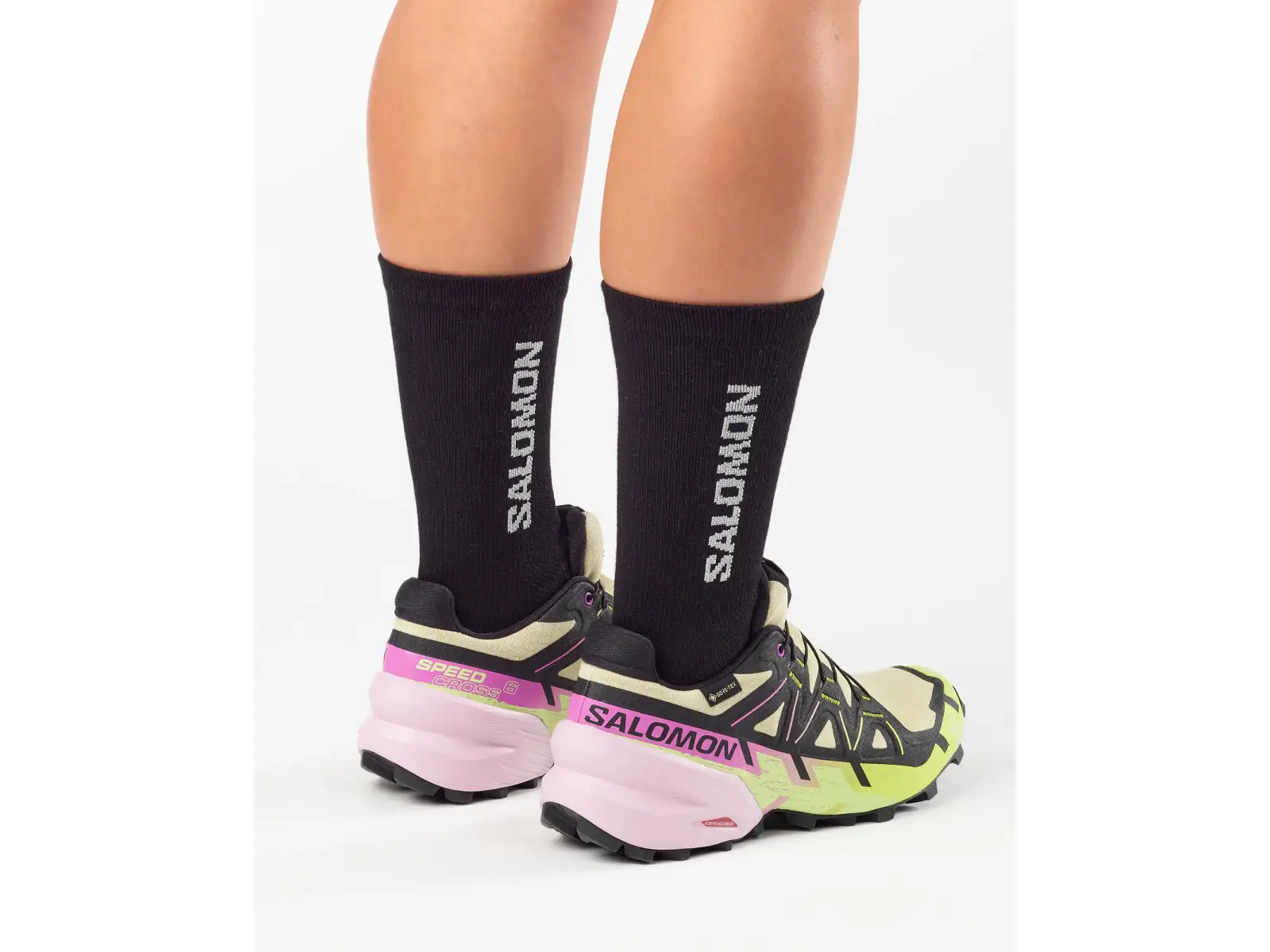 Salomon Speedcross6 GTX Damen-Laufschuhe Bog/Dawn Pink/Acid Lime