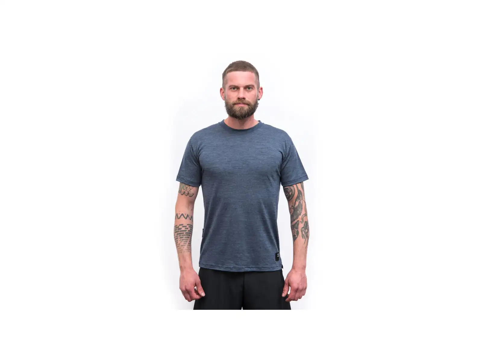 Sensor Merino Lite Herren Funktionsshirt Kurzarm Mottled Blue