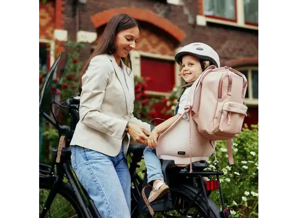 Urban Iki Ta-ke Fahrradsitz hinten für MIK Gepäckträger Sakura Pink/Kurumi Brown