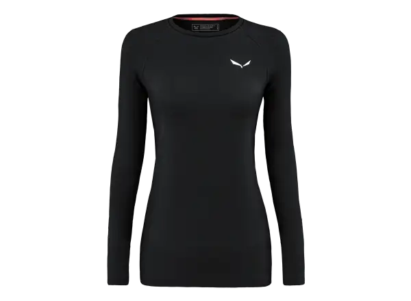 Salewa Cristallo Warm Alpine Merino Responsive Damen-Langarmshirt Black Out Melange
