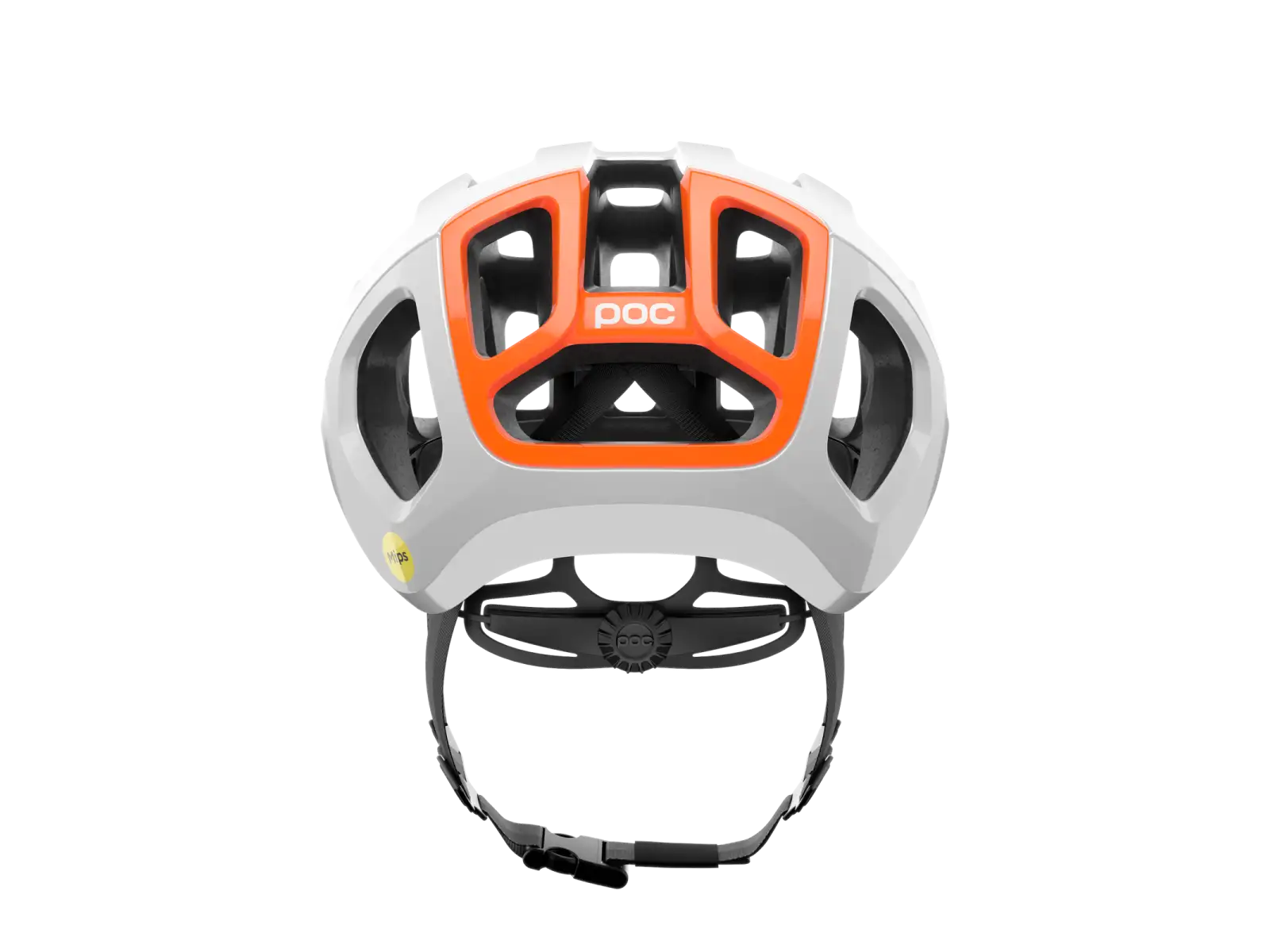 POC Ventral Air MIPS Straßenhelm Hydrogen White/Fluorescent Orange