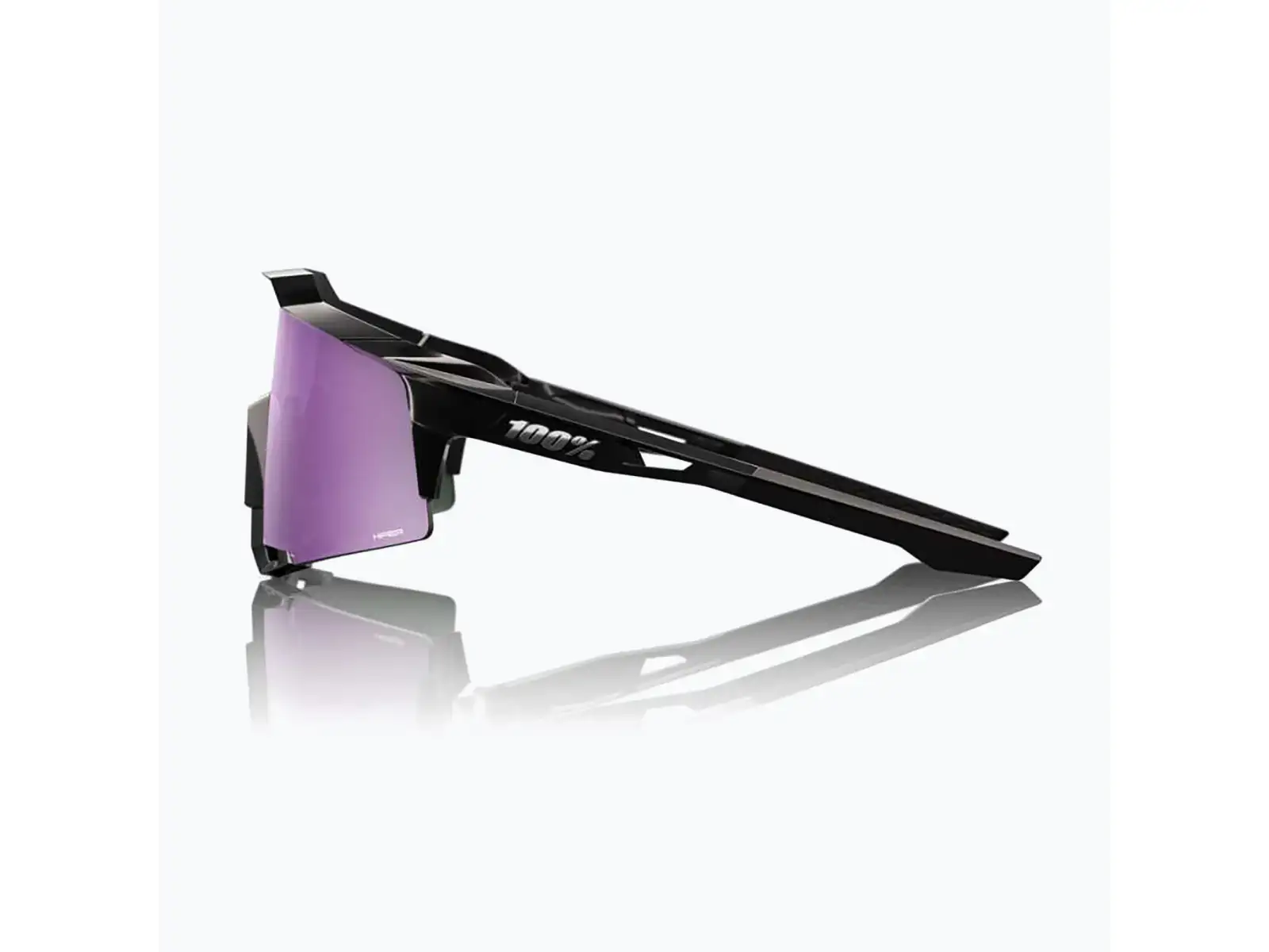 100% Speedcraft Sonnenbrille – Polished Black mit HiPER Polarized Lavender Mirror