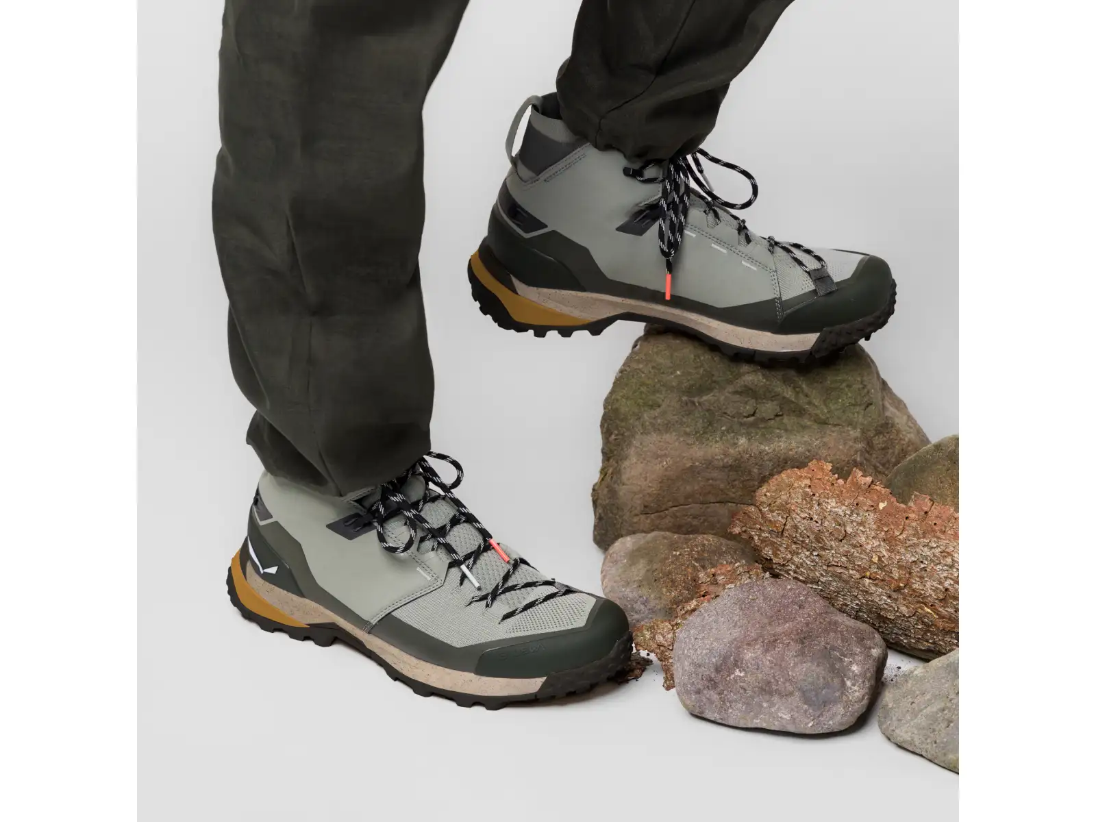 Salewa Puez Knit Mid PTX Herren Outdoor-Schuhe Shadow/Dark Olive