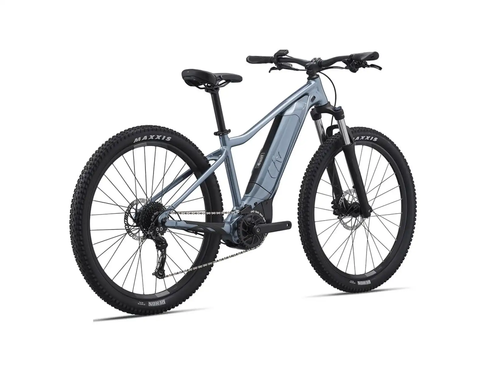 Liv Tempt E+ 2 E-Bike in blauem Jeans-Look.