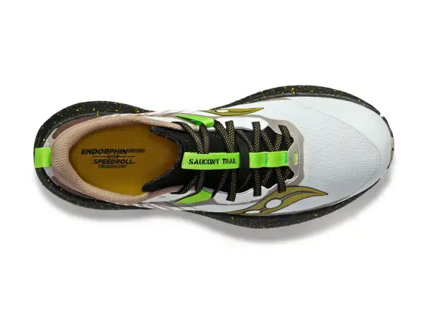 Saucony Endorphin Edge Renntrail-Laufschuhe Nebel/Schwarz