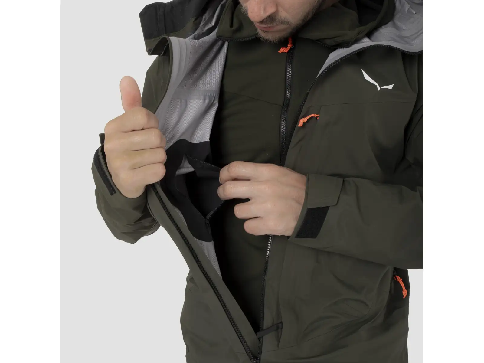 Salewa Sella 3L Powertex Herrenjacke Dark Olive