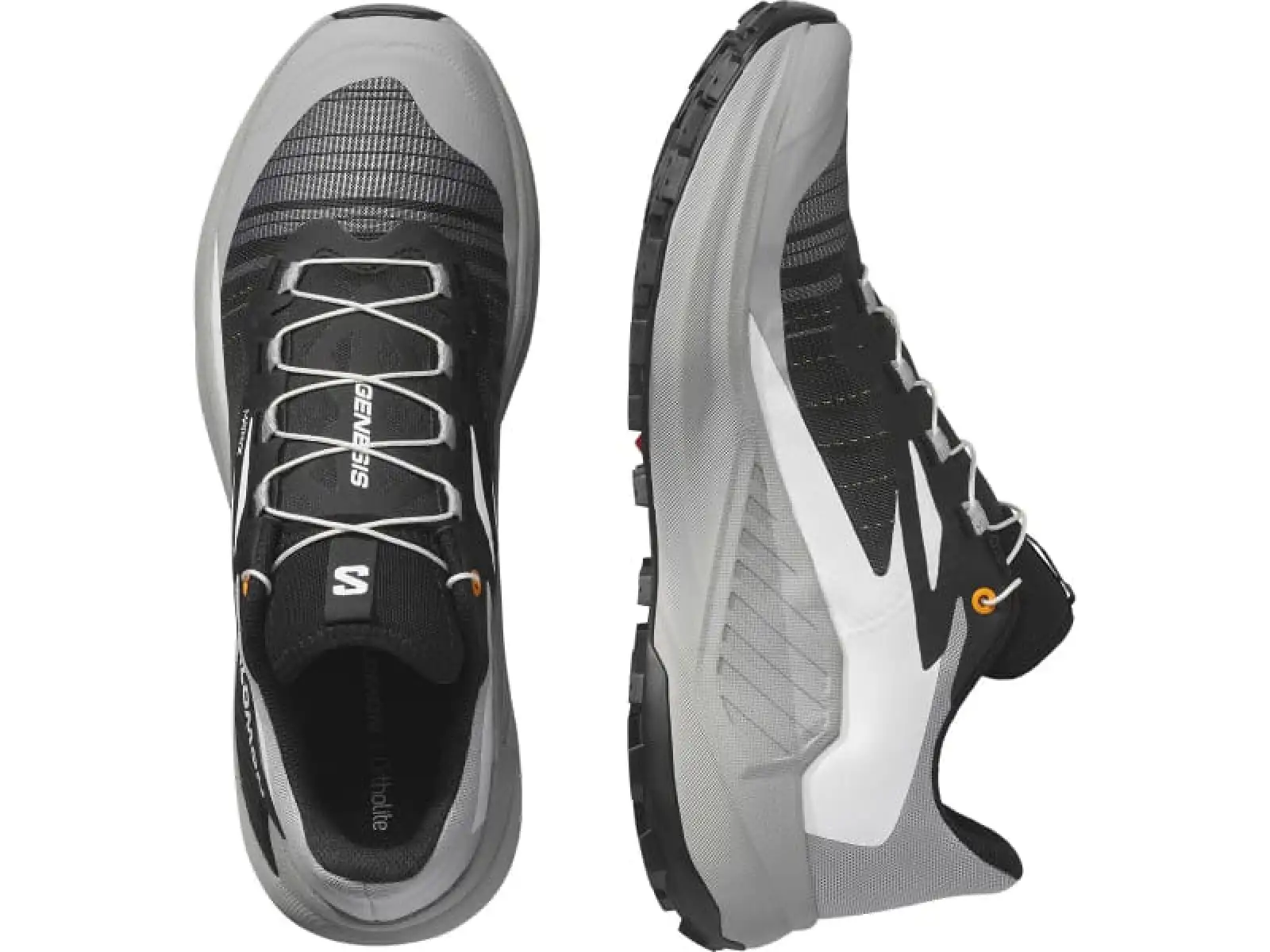 Salomon Genesis Herrenlaufschuhe Black/Alloy/Turmeric