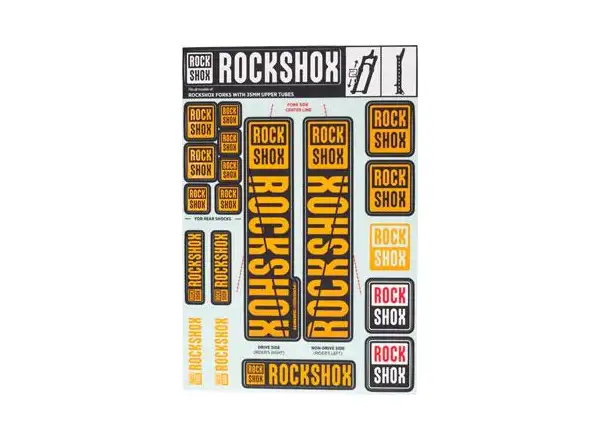 Rock Shox Decal Kit Neon Orange für Pike/Lyrik/Yari/Domain/Revelation (2018+)