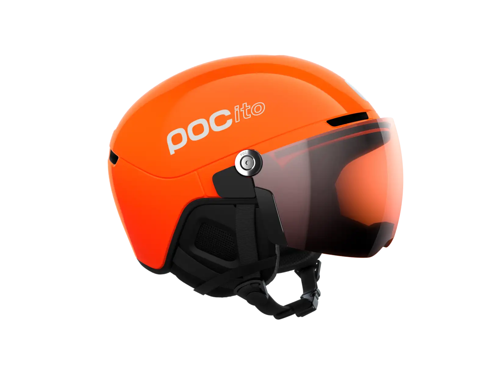 POC POCito Obex Visor Kinder Skihelm Fluoreszierendes Orange