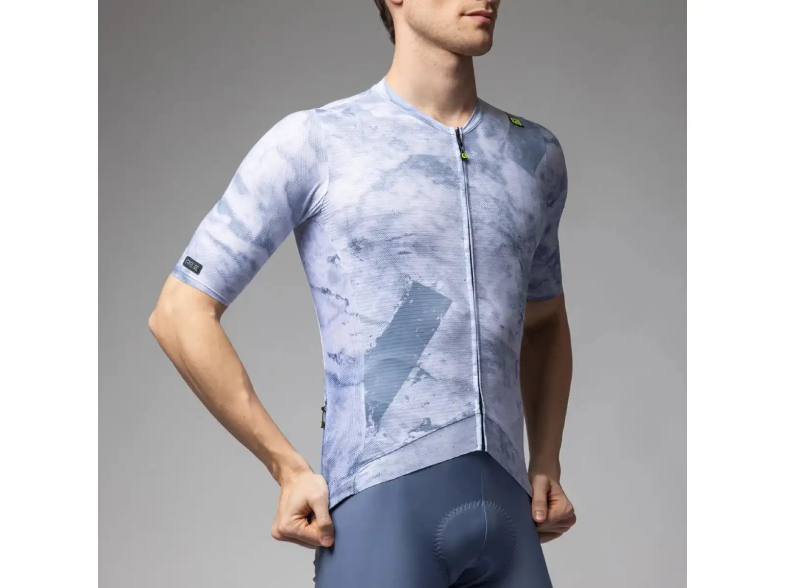 Alé PR-E Marble Herren Trikot Kurzärmlig Steel Blue