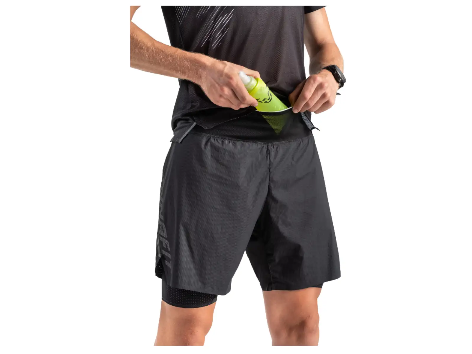 Dynafit DNA Ultra 2v1 Herren-Laufshorts Pink Glo.