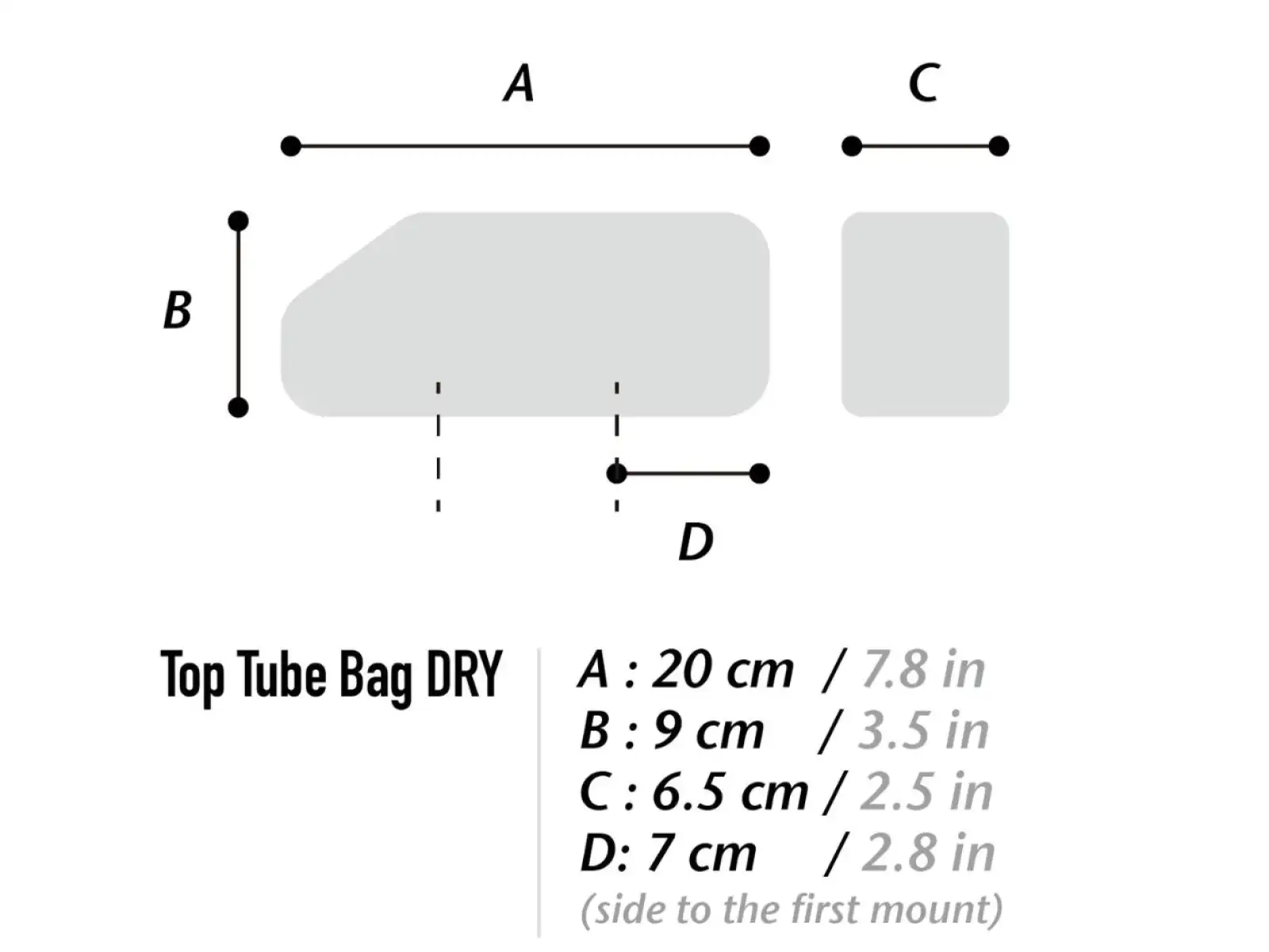 Woho X-Touring Oberrohrtasche Dry 1,1 l Rahmentasche Honeycomb Iron Grey