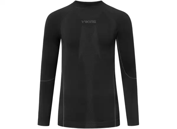 Viking Eiger Herren Langarm-Unterhemd Schwarz