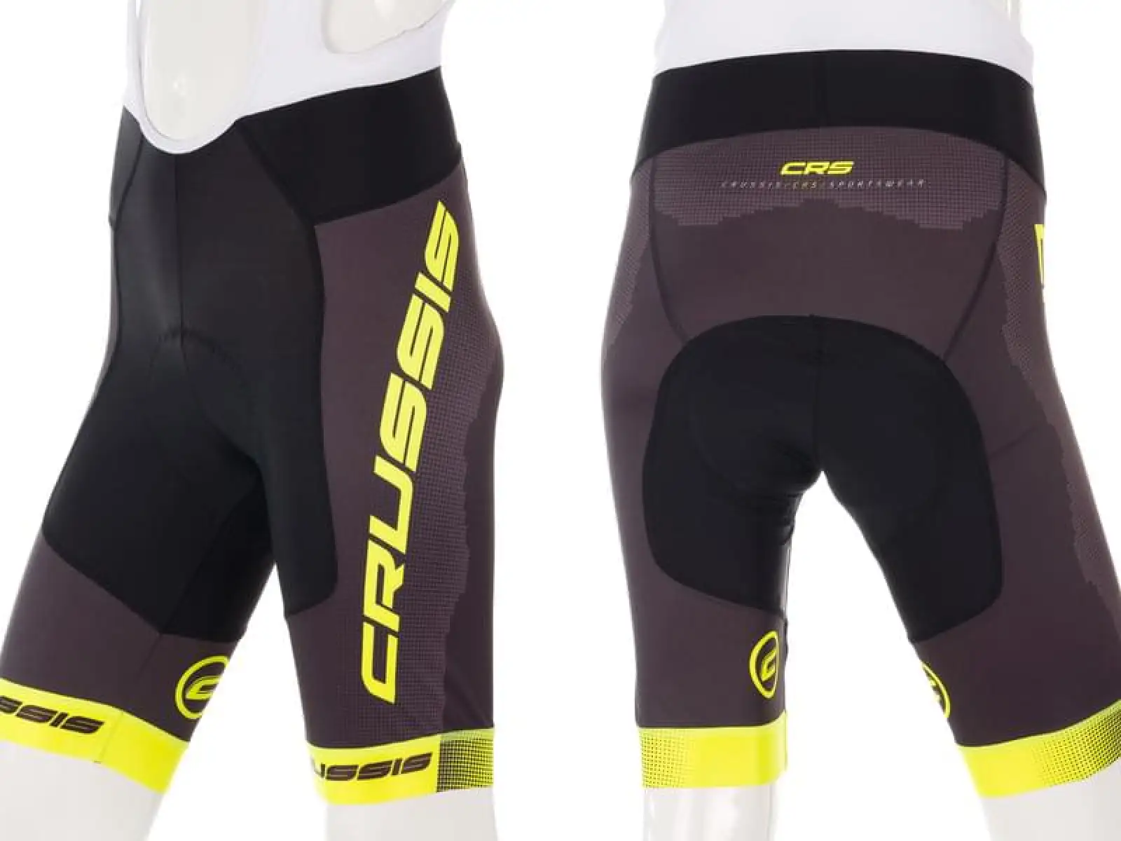 Crussis Herren Shorts mit Latz und Polsterung Schwarz/Gelb